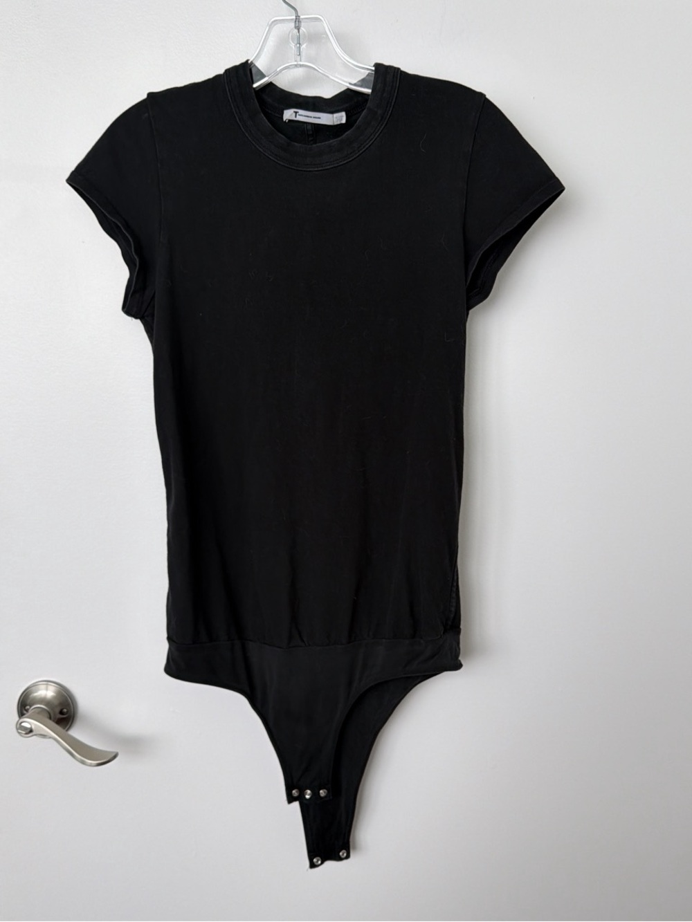 Alexander Wang Black Short Sleeve Bodysuit Tee